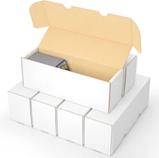 Trading Card Storage Boxes 6 Pack Cardboard Holds 600 Each for Sports TCG MTG