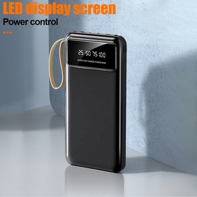 90000mAh Powerbank Batterie Ladegerät ZusatzAkku USB-C Für Alle Handy +4 Kabels