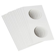 50 Pieces Cardboard Coin Flips 2x2 Holders Sleeves Storage for 5-25mm, White