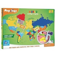 Imagimake Mapology World Flags Capitals Jigsaw Puzzle 75 Multi-Colored Country