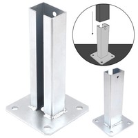 PfostenträGer 40X60Mm AufschraubhüLse Zaunpfosten Halter Verzinkt StüTzenfuß Pro