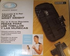 ATHLETIC WORKS ADJUSTABLE 5 LB PAIR ANKLE  WRIST WEIGHT
