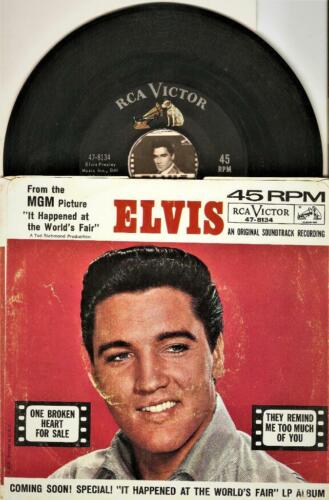 ELVIS PRESLEY ONE BROKEN HEART FOR SALE PICTURE SLEEVE 45 RPM RECORD - Picture 1 of 1