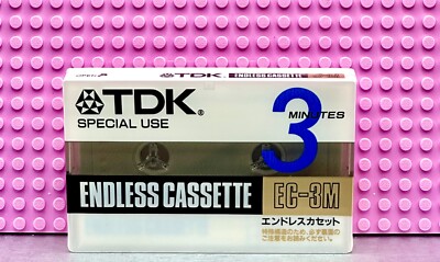 TDK  ENDLESS CASSETTE  EC-3M  3 MINUTE VS VI  BLANK CASSETTE  TAPE (1) (SEALED)