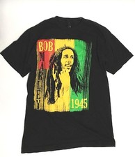 Bob Marley Mens Medium T Shirt Zion Rootswear Black Rasta Music Tee