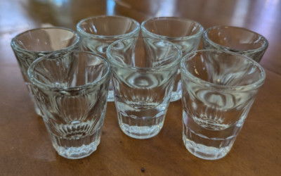 Vintage Libbey Shot Jigger Glass 4 Unmarked 3 Total of 7 Weighted Heavy Bottom