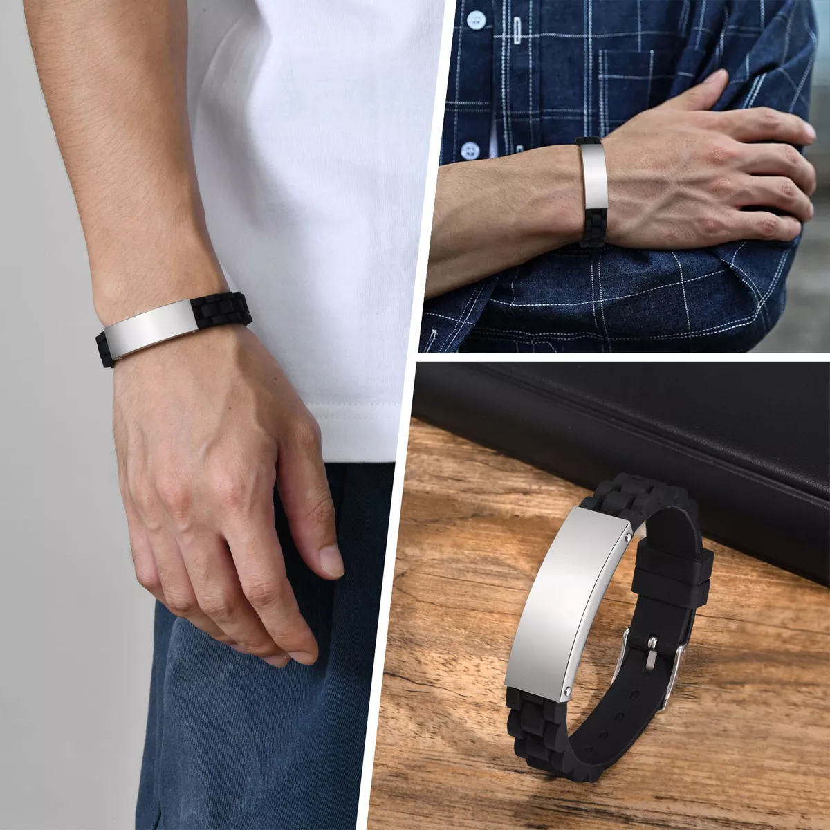 Personalized id bracelets for him deals