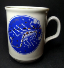Coffee Tea Mug Zodiac Sign Scorpio Vintage Czechoslovakia Ceramic