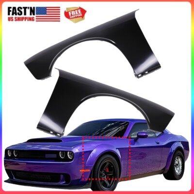 Set of 2 Front Driver and Passenger Side Fender Fit For 08-17 Dodge Challenger