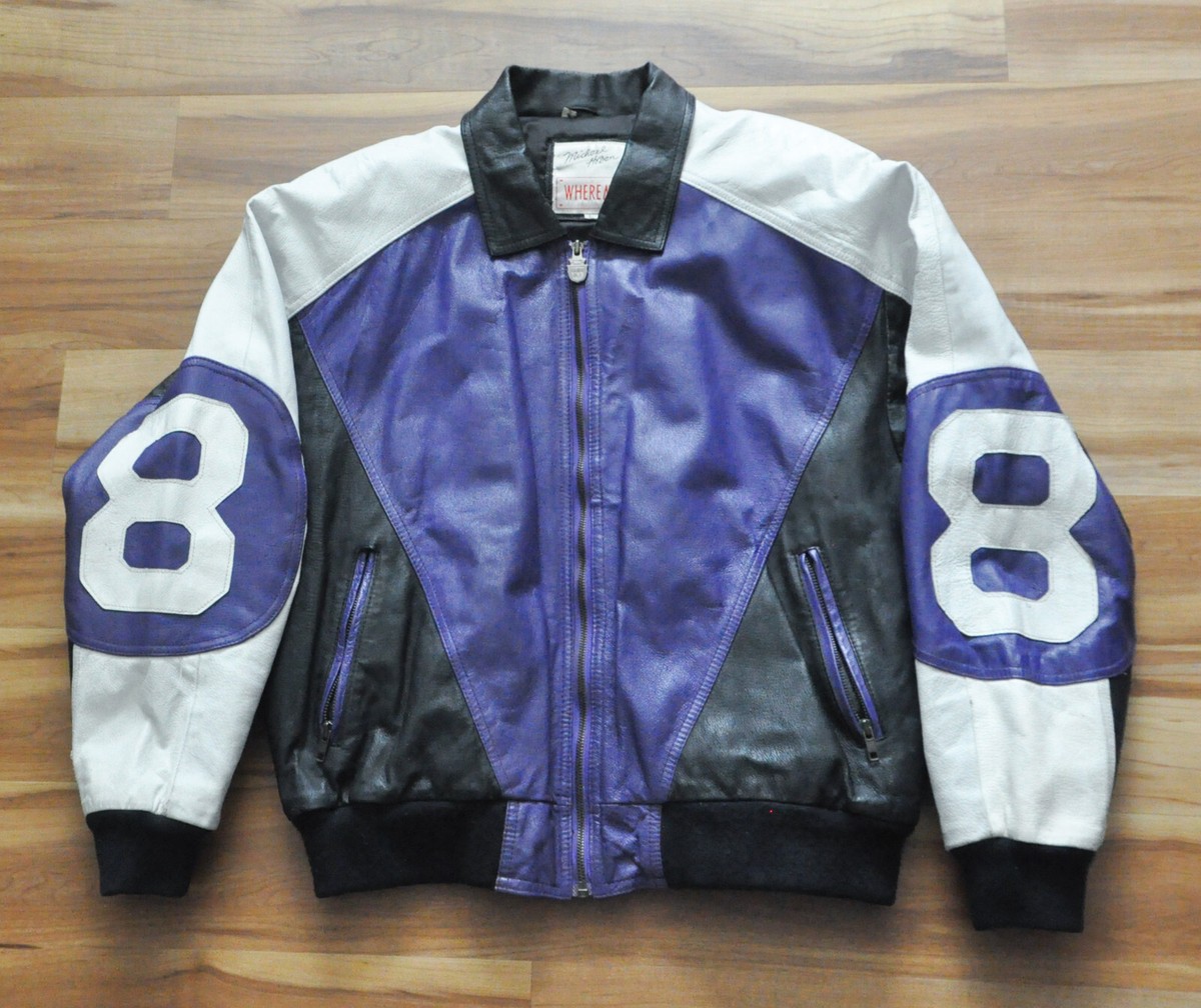 8 Ball Michael Hoban WhereMI Jacket Leather 90's Purple 8 Ball Michael Hoban WhereMI Jacket Leather 90's Purple