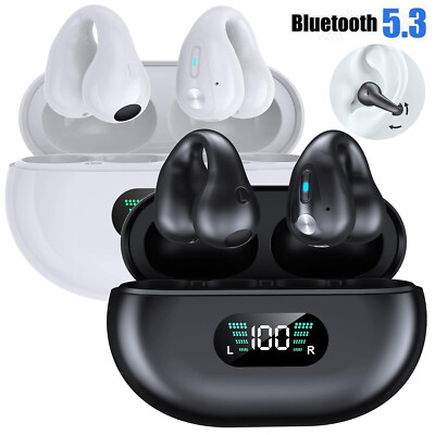 Bluetooth 5.3 Wireless Headphones Ear Clip Earbuds Earphones For iPhone Android