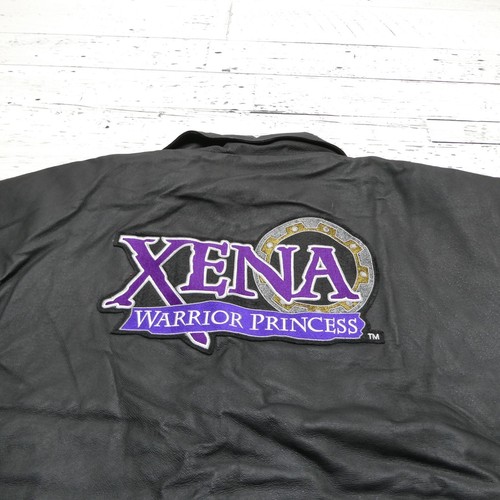 Vintage Xena Warrior Princess Leather Jacket Size XL Promo Cast & Crew 90s