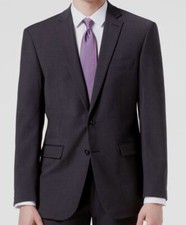  450 Calvin Klein Men's Gray Slim-Fit Wool Stretch Blazer Sport Coat Jacket 38R