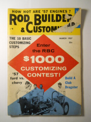 MAR 1957 Rod Builder & Customizer Magazine Ford Chevy 10 Basic Steps Dragster #2