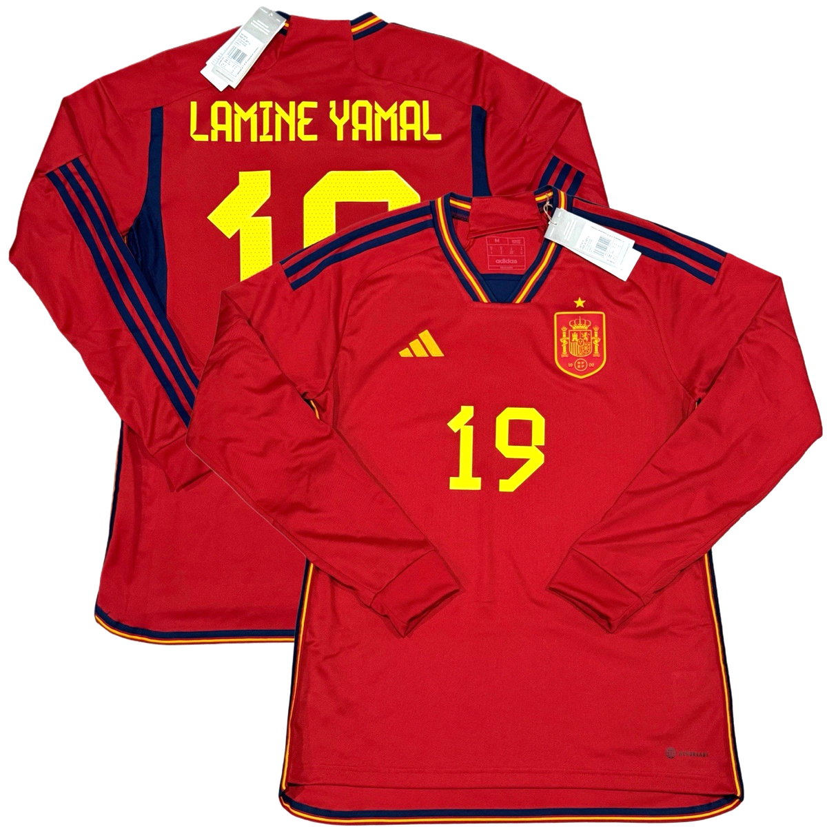 2022/23 Spain Home Jersey #19 Lamine Yamal Medium Long Sleeve