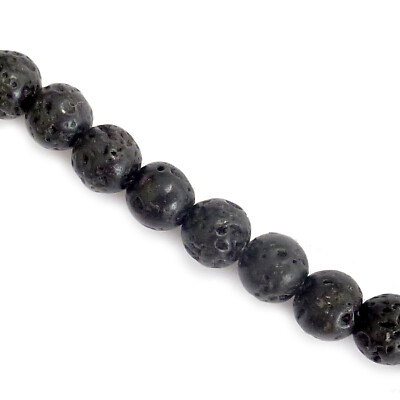 Lava Perlen runde Nuggets ca. 4-4,5 mm schwarz 90-100 Stück Spacer nenad-design