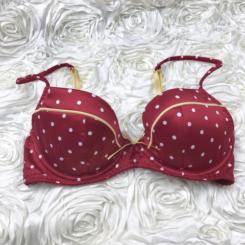 LOT 32D Victoria's Secret Push Up Natori Feather REd Polka Dot Bra p623 - Picture 2 of 12
