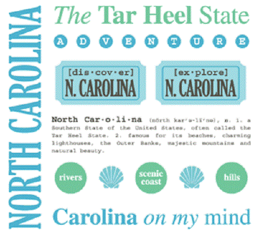 #45033 NORTH CAROLINA Scrapbook Stickers USA State Travel Card Making - Picture 1 of 1
