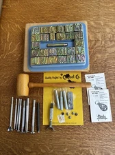 Lot Of Vintage Craftool Co Leather Tooling Complete Alphabet Stamp Set w/ Extras