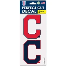 CLEVELAND INDIANS 4"X4" DIE CUT DECAL 2-PACK CAR HOME NEW WINCRAFT 🐯