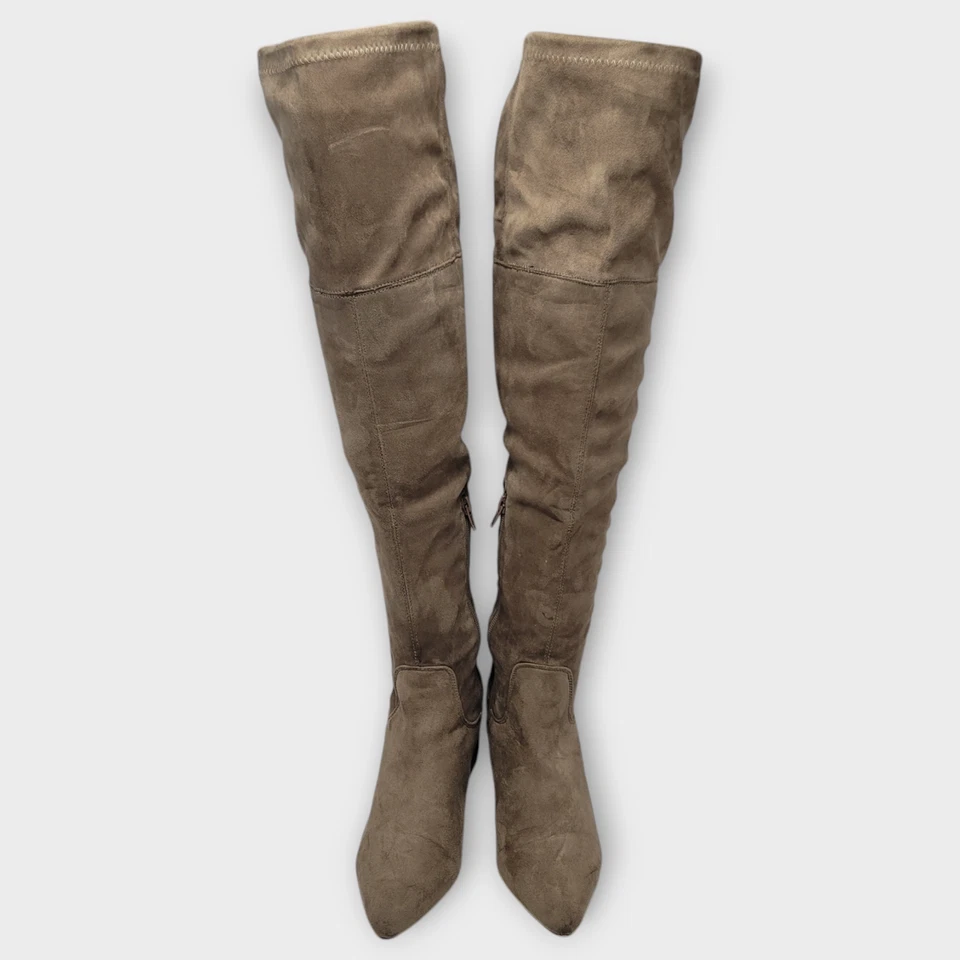 Kensie Over The Knee Womens Suede Draw String Side Zip Riding Heel Boots Size 7M - Image 3 of 4