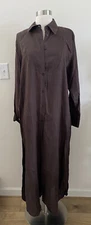 NEW ZARA HOME BROWN 100% LINEN DRESS M