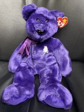TY BEANIE BUDDY PRINCESS DIANNA BEAR-14  - 1998 RELEASE-RETIRED.  Charity Logo 