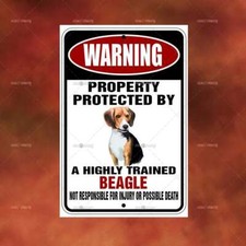 Property Protected Beagle Sign Funny novelty home room wall art gift decor A2480