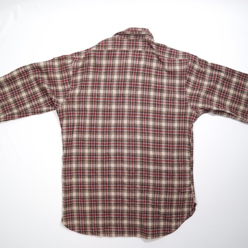 Vintage Pendleton Long Sleeve Beige Plaid Wool Shirt Mens Large L - Bild 9 von 10