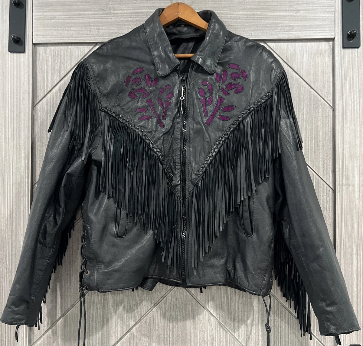 Unik leather jacket with clearance fringe