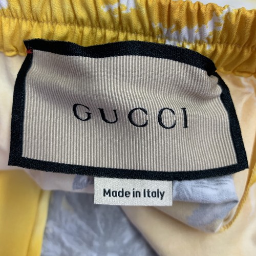 GUCCI Talla 30 Amarillo Multicolor Hawaiian Algodón Bermudas - Imagen 3 de 5