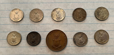 フィリピン10センタボ硬貨　1944年2枚、1945年4枚、1960年1枚、計7 フィリピン10センタボ硬貨 1944年2枚、1945年4枚、1960年1枚、