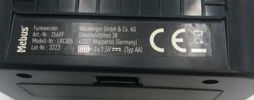 Budzik radiowy Mebus z termometrem, data, drzemka, duży wyświetlacz, czarny - Zdjęcie 6 z 6