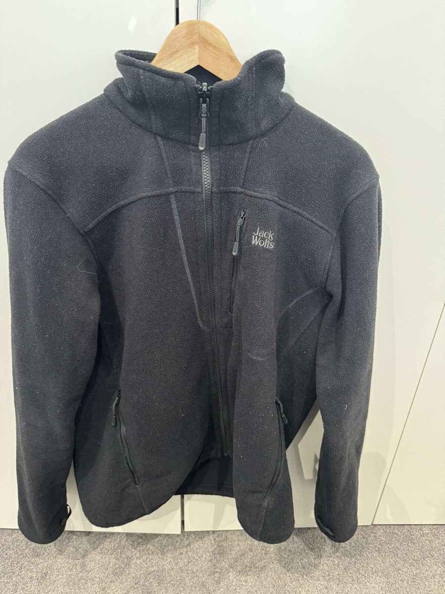 Jack Wolfskin NANUK 200 Fleece Jacket Full Zip Walking Hiking Black Mens  Large
