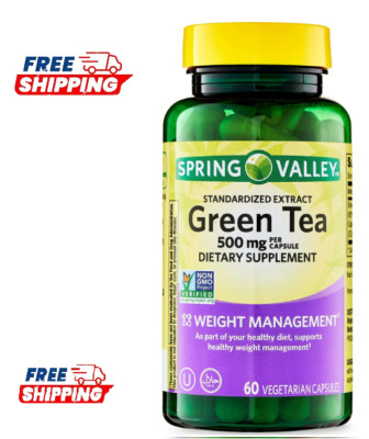 Spring Valley Green Tea Extract Vegetarian Capsules, 500 mg, 60 Count