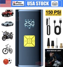 150 PSI Air Compressor Tire Inflator Fits Car Moto Bike Tires Air Pump Cordless