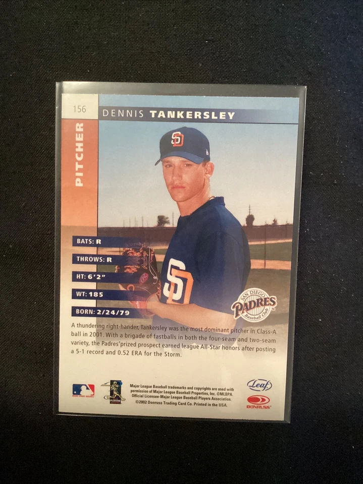 2002 Leaf Baseball Dennis Tankersley #156 Rookie.               MB19 - Image 2 of 2
