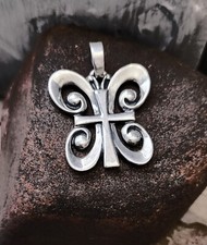 Retired James Avery Large Resurrection Butterfly Cross Pendant