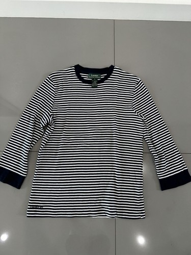 Blouse à Rayures Marron Et Blanc Pour Femme Grande Taille - Manches Courtes, Col Rond - Taille 4XL