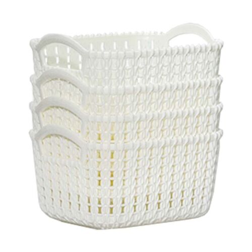 4 Pcs Weave Basket Storage Organizer Bins Portable Stackable Weave Storage Boxes - Picture 9 of 12