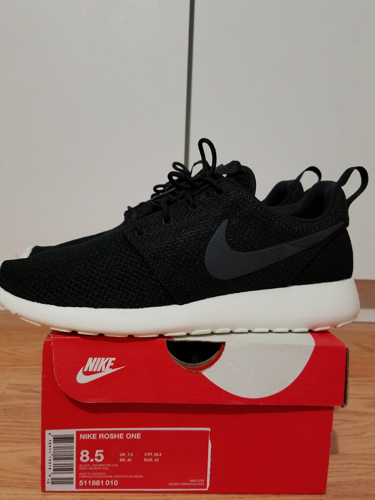 NIKE ROSHE ONE SZ 8 BLACK SAIL ANTHRACITE WHITE 511881 010 NIKE ROSHE ONE SZ 8 BLACK SAIL ANTHRACITE WHITE 511881 010
