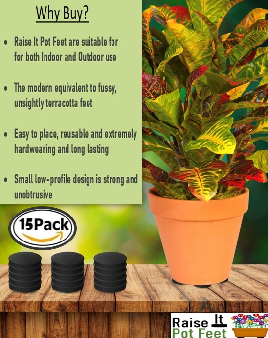 Plant Pot Feet (15) Solid RUBBER Risers For All Flower & Plant Pots  NOT  FOAM! | eBay