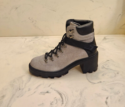 New! Moncler 'Carol' Combat Boots Silver Womens Size 10.5 US 40.5 Eur. MSRP $780
