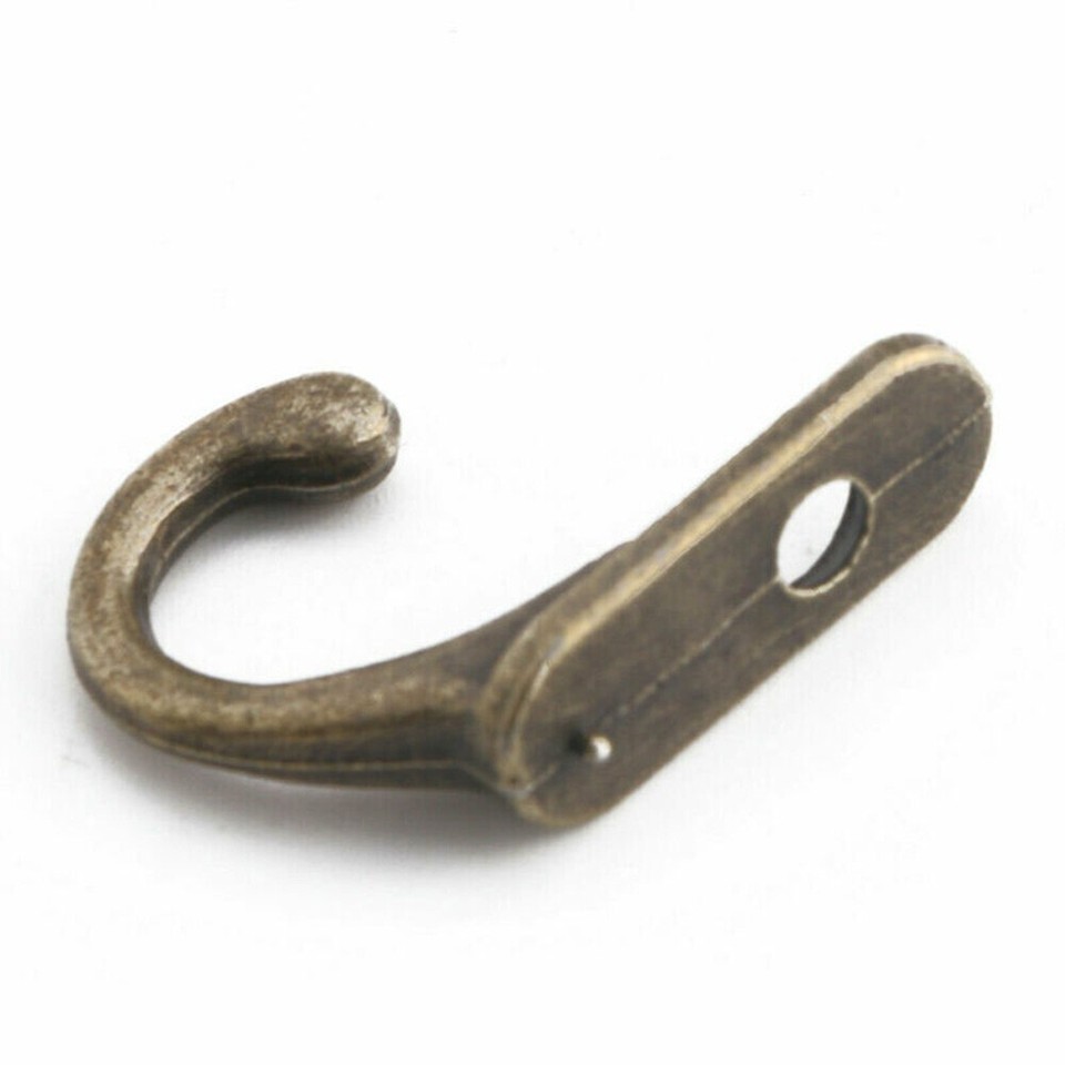 Key Holder Hook Clothes Coat Rack Hanger 10Pcs Antiquestyle Brass