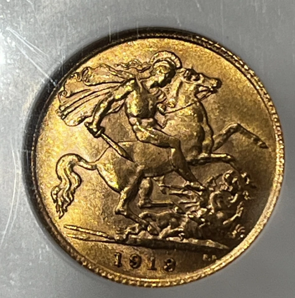 1913 Great Britain Gold 1/2 Sovereign NGC MS 64 Cheshire Coll. - Image 3 of 4