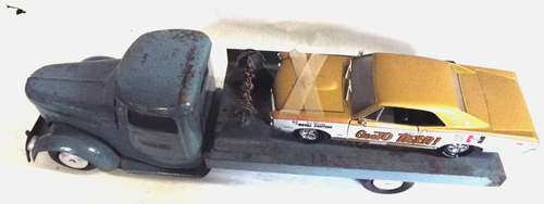 STRUCTO VINTAGE FLAT BED CAR CARRIER EXCELLENT FOR 1/18 CARS - Picture 7 of 10