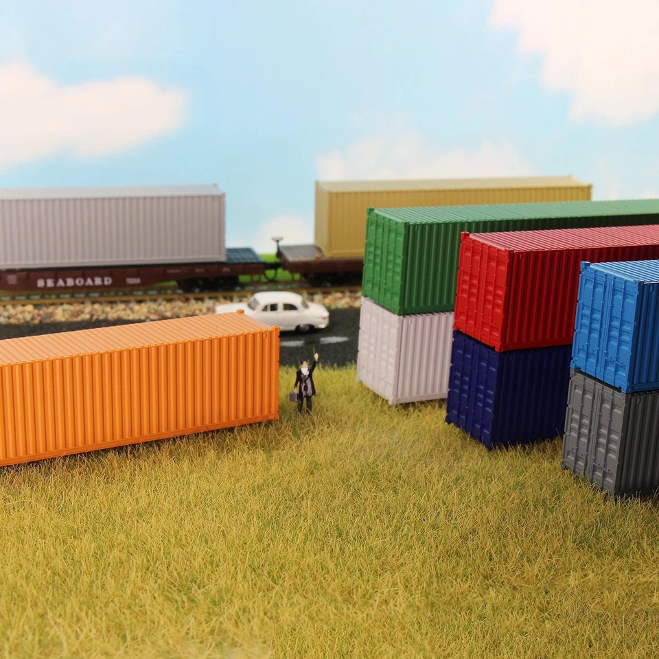 9pcs Same colored HO Scale 40ft 1:87 Blank Shipping Container Cargo Box C8740 - Image 4 of 4