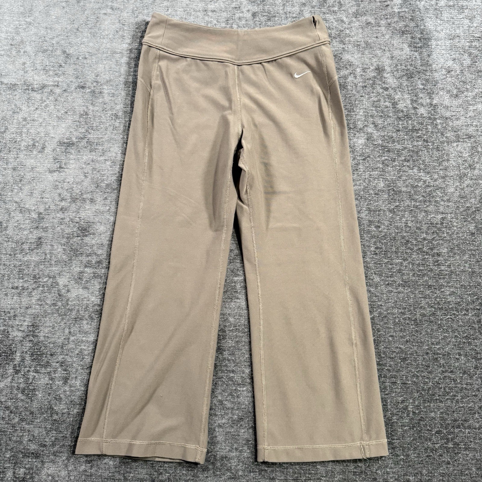 Nike Fit Dry Women’s Yoga Pants Brown Wide Leg Size Small 4-6 Pull On Stretch