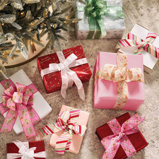 Member's Mark Premium Wired Holiday Ribbon 6pk Christmas Gift Wrap Decor New
