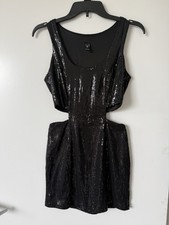 Womens / Juniors  Windsor Sleeveless Sequence Dress Black Mini Small Lined